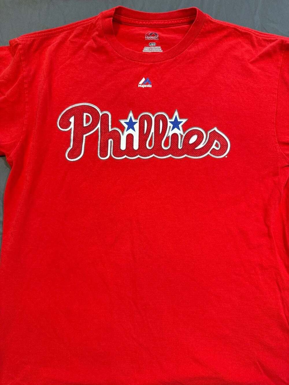 Philadelphia Phillies Majestic Red Logo T-Shirt MLB Men’s Large